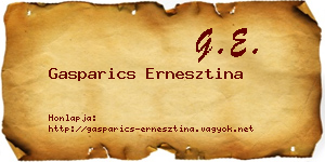 Gasparics Ernesztina névjegykártya